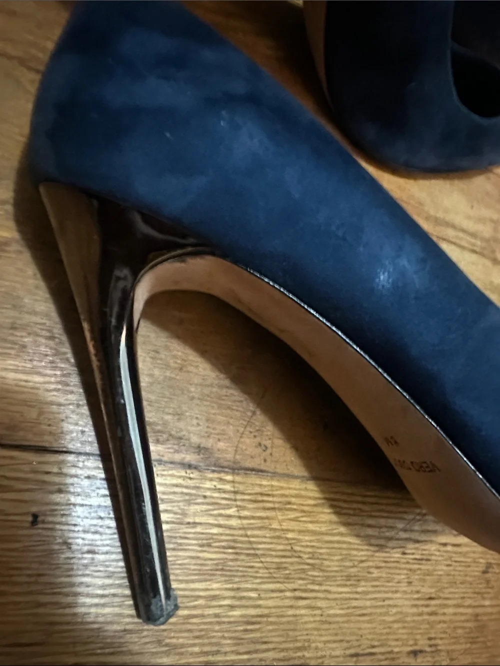 BCBGMaxAzria Navy Suede Pointed-Toe Pumps